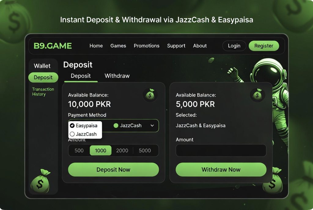 b9 deposite 